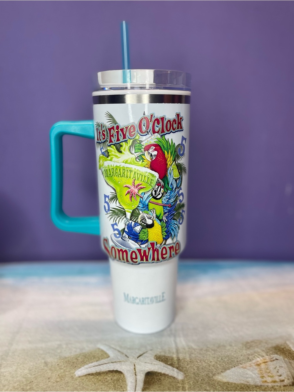 Margaritaville “It’s Five O’Clock Somewhere” Tumbler 40oz Stainless Steel - Picture 5 of 7